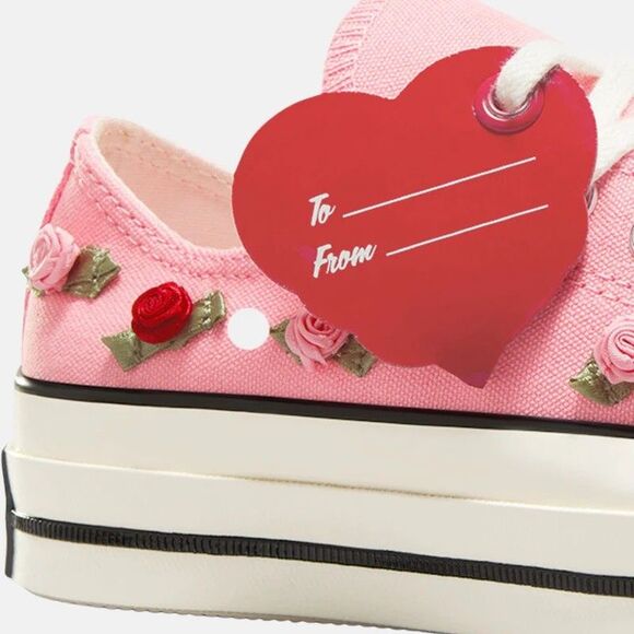 NEW Women's CONVERSE Chuck 70 Roses Heart A13649C Valentine's Day A09113C Shoes - Picture 5 of 6